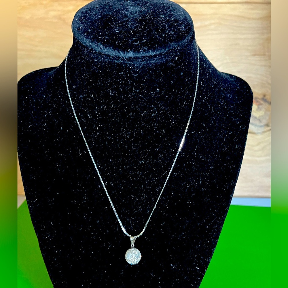 Modern Vintage ~ Avon Silver Tone Ball Crystal Necklace